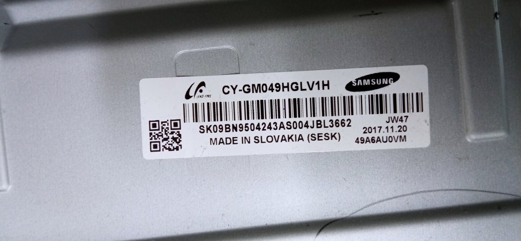 TK238 SAMSUNG UE49MU6170U CY-